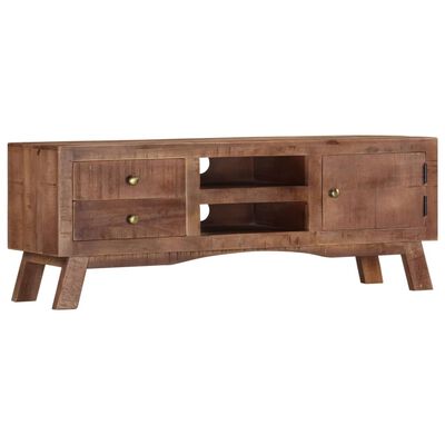 vidaXL TV Stand 43.3"x11.8"x15.7" Rough Mango Wood