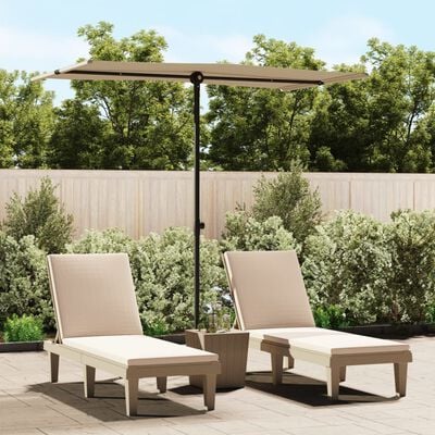 vidaXL Garden Parasol with Aluminum Pole 70.9"x43.3" Taupe