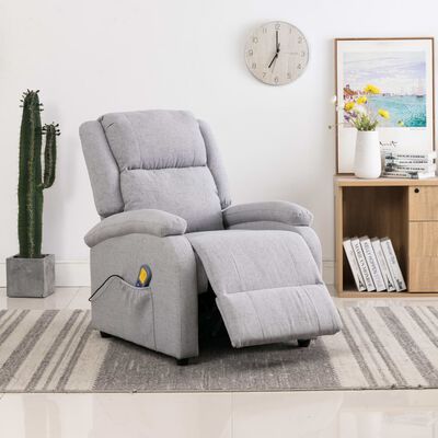 vidaXL Massage Chair Light Gray Fabric