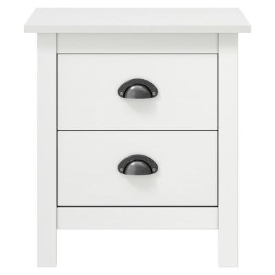 vidaXL Bedside Cabinet Hill White 18.1"x13.8"x19.5" Solid Pine Wood