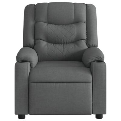 vidaXL Massage Recliner Chair Dark Gray Fabric