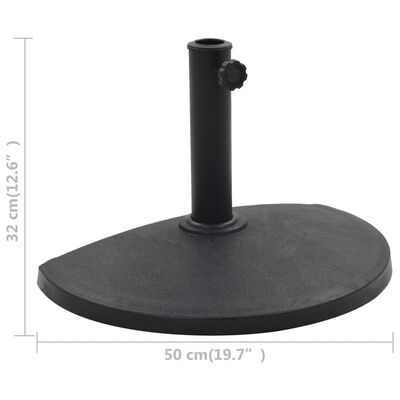 vidaXL Parasol Base Half Round Polyresin 19.8 lb Black