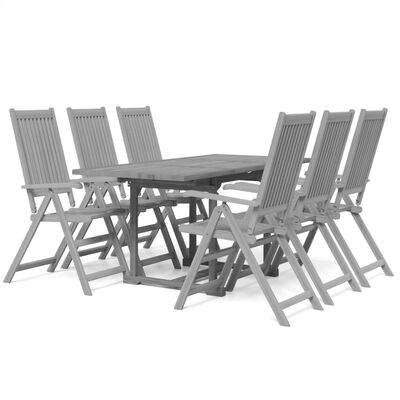 vidaXL 7 Piece Patio Dining Set Solid Wood Acacia