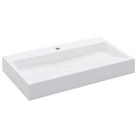 vidaXL Wash Basin 31.5"x18.1"x4.3" Mineral Cast/Marble Cast White