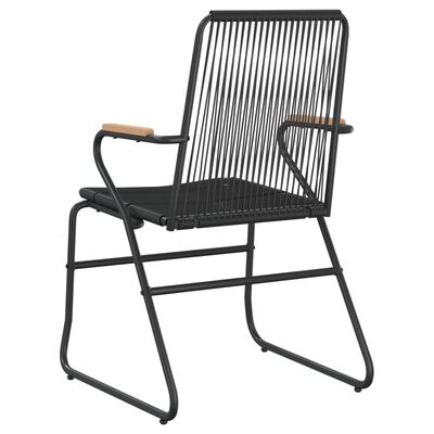 vidaXL Patio Chairs 4 pcs Black 22.8"x23.2"x33.7" PVC Rattan