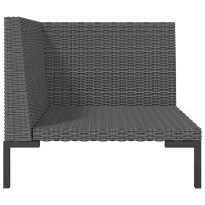 vidaXL 8 Piece Patio Lounge Set with Cushions Poly Rattan Dark Gray