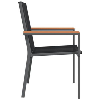 vidaXL Patio Chairs 4 pcs Black 21.7"x24.2"x35.4" Textilene and Steel
