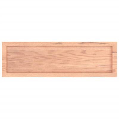 vidaXL Wall Shelf Light Brown 39.4"x11.8"x(0.8"-1.6") Treated Solid Wood Oak