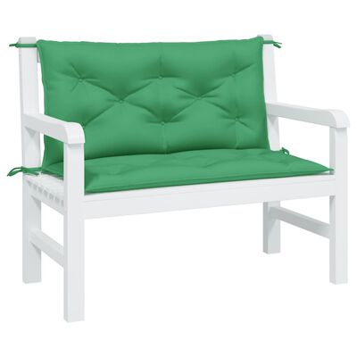 vidaXL Garden Bench Cushions 2pcs Green 39.4"x19.7"x2.8" Oxford Fabric