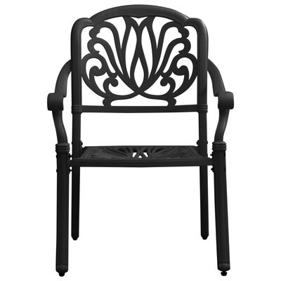 vidaXL 5 Piece Bistro Set Cast Aluminum Black