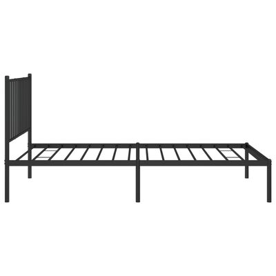 vidaXL Metal Bed Frame with Headboard Black 39.4"x74.8" Twin