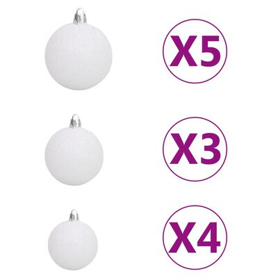 vidaXL Artificial Half Pre-lit Christmas Tree with Ball Set Green 59.1"