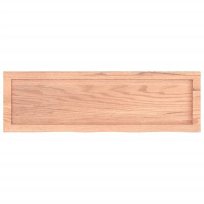 vidaXL Wall Shelf Light Brown 39.4"x11.8"x(0.8"-2.4") Treated Solid Wood Oak