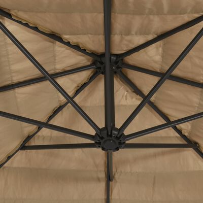 vidaXL Garden Parasol with Steel Pole Brown 96.9"x96.9"x90.6"