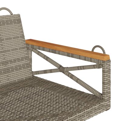 vidaXL Swing Bench Gray 42.9"x24.4"x15.7" Poly Rattan