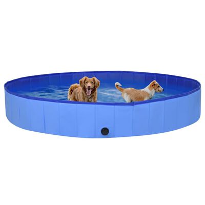 vidaXL Foldable Dog Swimming Pool Blue 118.1"x15.7" PVC