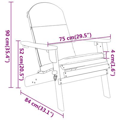 vidaXL 3 Piece Adirondack Patio Lounge Set Solid Wood Acacia