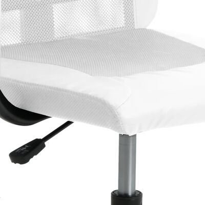 vidaXL Office Chair White Mesh Fabric and Faux Leather