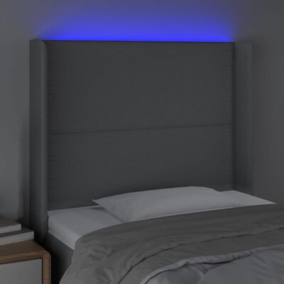 vidaXL LED Headboard Dark Gray 40.6"x6.3"x46.5"/50.4" Fabric