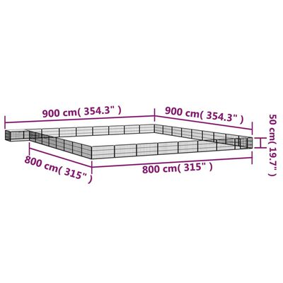 vidaXL 36-Panel Dog Playpen Black 39.4"x19.7" Powder-coated Steel