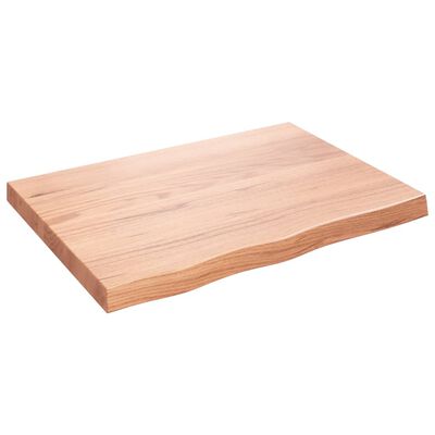 vidaXL Wall Shelf Light Brown 31.5"x23.6"x(0.8"-2.4") Treated Solid Wood Oak