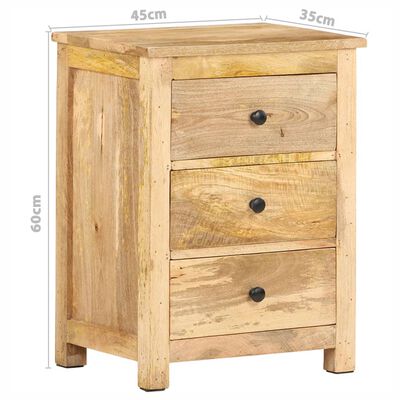 vidaXL Bedside Cabinet 17.7"x13.8"x23.6" Solid Mango Wood