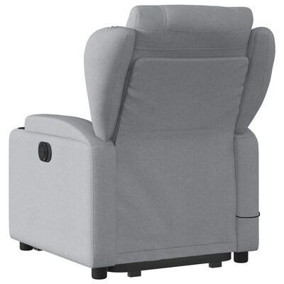 vidaXL Stand up Massage Recliner Chair Light Gray Fabric