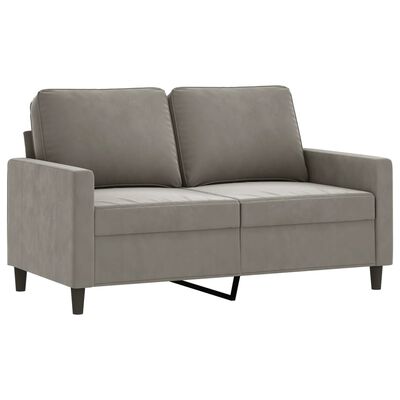 vidaXL 2-Seater Sofa Light Gray 47.2" Velvet