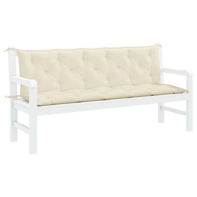 vidaXL Garden Bench Cushion Cream White 70.9"x(19.7"+19.7")x2.8" Oxford Fabric