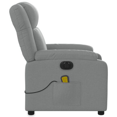 vidaXL Electric Massage Recliner Chair Light Gray Fabric