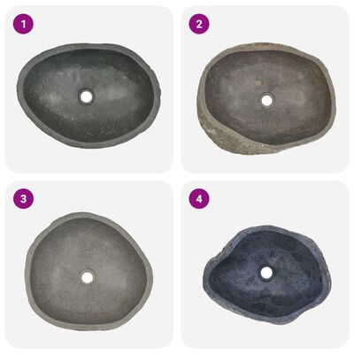 vidaXL Basin River Stone Oval (17.7"-20.9")x(13.4"-16.1")