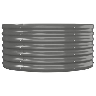 vidaXL Garden Raised Bed Powder-coated Steel 59.8"x31.5"x14.2" Gray