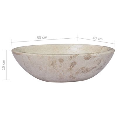 vidaXL Sink Cream 20.9"x15.7"x5.9" Marble