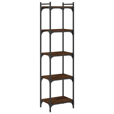 vidaXL Bookcase 5-Tier Brown Oak 15.7"x11.8"x60.6" Engineered Wood