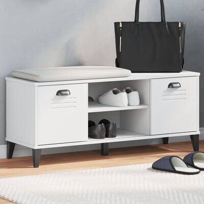 vidaXL Shoe Bench VIKEN White 41.7"x13.8"x17.7" Engineered Wood