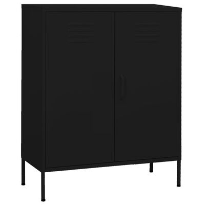 vidaXL Storage Cabinet Black 31.5"x13.8"x40" Steel