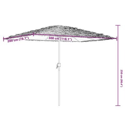 vidaXL Garden Parasol with Steel Pole Brown 118.1"x78.7"x98.4"