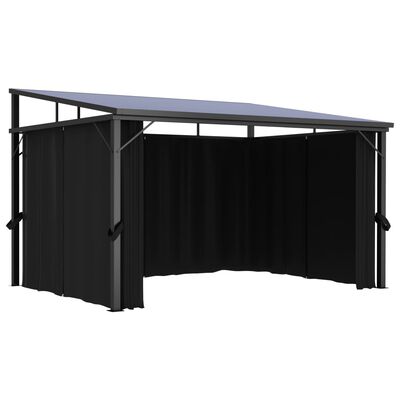 vidaXL Gazebo with Curtain 13.3'x9.6'x8' Anthracite