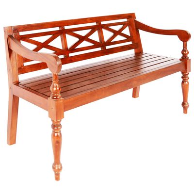 vidaXL Batavia Bench 48.4" Solid Mahogany Wood Dark Brown