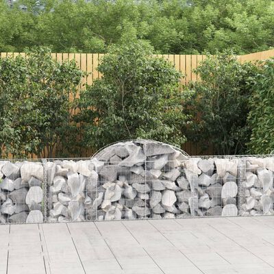 vidaXL Arched Gabion Baskets 8 pcs 78.7"x19.7"x23.6"/31.5" Galvanized Iron