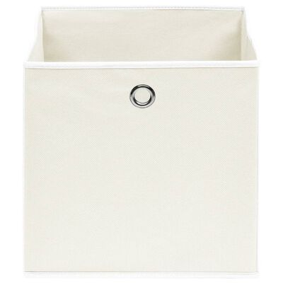 vidaXL Storage Boxes 4 pcs White 12.6"x12.6"x12.6" Fabric