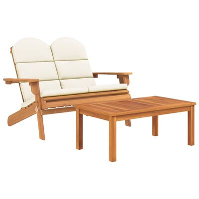 vidaXL 3 Piece Adirondack Patio Lounge Set Solid Wood Acacia