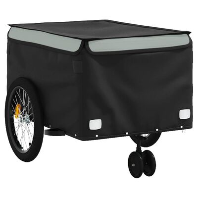 vidaXL Bike Trailer Black and Gray 99.2 lb Iron