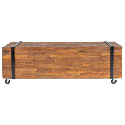 vidaXL Coffee Table 43.3"x17.7"x15" Solid Teak Wood