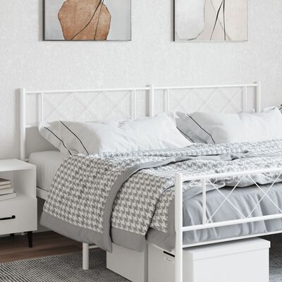 vidaXL Metal Headboard White 70.9"