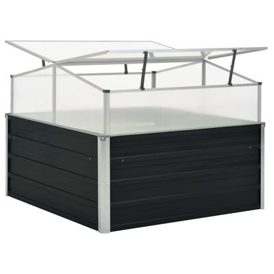 vidaXL Greenhouse Anthracite 39.4"x39.4"x30.3" Galvanized Steel