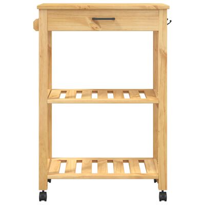 vidaXL Kitchen Trolley MONZA 23.6"x15.7"x35.4" Solid Wood Pine