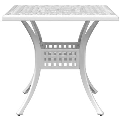 vidaXL Patio Table White 31.5"x31.5"x29.5" Cast Aluminum