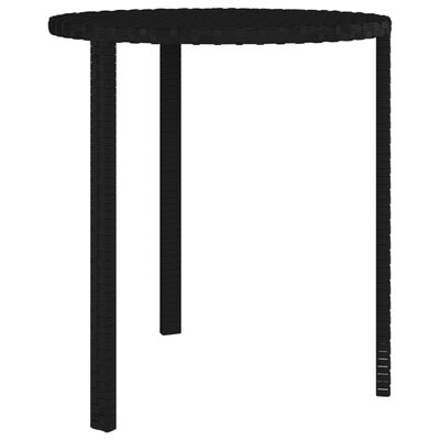 vidaXL Side Tables 3 pcs Black Poly Rattan