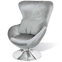 vidaXL Armchair with Egg Shape Silver